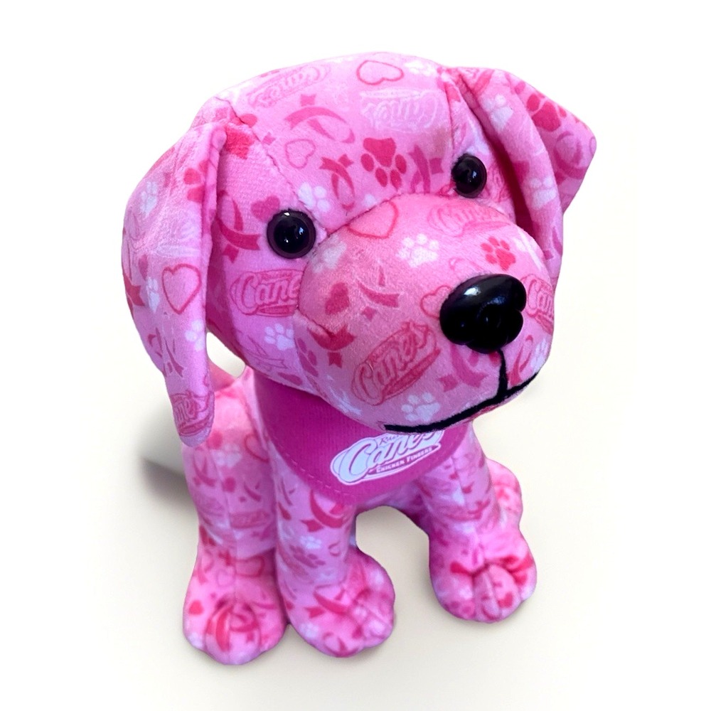 Raising Canes Limited Edition Breast Cancer Awareness Puppy Plush Dog Pink RARE